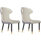 Scandinavian Style Wingback Chairs Leather Dining Armless Chairs for Home White 2 Piece Set Clearhalo ' kitchen&dining_furn' 'Dining Chairs' 'Dining Tables & Seating' 'dining_chair' 'furn' 'furn_dining_chair' 'Furniture' 'furniture_dining_chair' 'Kitchen & Dining Furniture' 'kitchen' 3950802