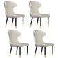 Scandinavian Style Wingback Chairs Leather Dining Armless Chairs for Home White 4 Piece Set Clearhalo ' kitchen&dining_furn' 'Dining Chairs' 'Dining Tables & Seating' 'dining_chair' 'furn' 'furn_dining_chair' 'Furniture' 'furniture_dining_chair' 'Kitchen & Dining Furniture' 'kitchen' 3950804