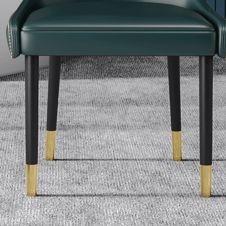 Scandinavian Style Wingback Chairs Leather Dining Armless Chairs for Home Clearhalo ' kitchen&dining_furn' 'Dining Chairs' 'Dining Tables & Seating' 'dining_chair' 'furn' 'furn_dining_chair' 'Furniture' 'furniture_dining_chair' 'Kitchen & Dining Furniture' 'kitchen' 3950813