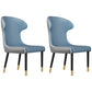 Scandinavian Style Wingback Chairs Leather Dining Armless Chairs for Home Blue 2 Piece Set Clearhalo ' kitchen&dining_furn' 'Dining Chairs' 'Dining Tables & Seating' 'dining_chair' 'furn' 'furn_dining_chair' 'Furniture' 'furniture_dining_chair' 'Kitchen & Dining Furniture' 'kitchen' 3950814