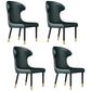 Scandinavian Style Wingback Chairs Leather Dining Armless Chairs for Home Blackish Green 4 Piece Set Clearhalo ' kitchen&dining_furn' 'Dining Chairs' 'Dining Tables & Seating' 'dining_chair' 'furn' 'furn_dining_chair' 'Furniture' 'furniture_dining_chair' 'Kitchen & Dining Furniture' 'kitchen' 3950820