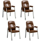 Contemporary Style Leather Dining Chairs Solid Back Arm Dining Side Chairs Light Brown 4 Piece Set Clearhalo ' kitchen&dining_furn' 'Dining Chairs' 'Dining Tables & Seating' 'dining_chair' 'furn' 'furn_dining_chair' 'Furniture' 'furniture_dining_chair' 'Kitchen & Dining Furniture' 'kitchen' 3950826