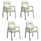 Contemporary Style Leather Dining Chairs Solid Back Arm Dining Side Chairs White 4 Piece Set Clearhalo ' kitchen&dining_furn' 'Dining Chairs' 'Dining Tables & Seating' 'dining_chair' 'furn' 'furn_dining_chair' 'Furniture' 'furniture_dining_chair' 'Kitchen & Dining Furniture' 'kitchen' 3950834