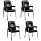 Contemporary Style Leather Dining Chairs Solid Back Arm Dining Side Chairs Black 4 Piece Set Clearhalo ' kitchen&dining_furn' 'Dining Chairs' 'Dining Tables & Seating' 'dining_chair' 'furn' 'furn_dining_chair' 'Furniture' 'furniture_dining_chair' 'Kitchen & Dining Furniture' 'kitchen' 3950839