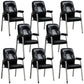 Contemporary Style Leather Dining Chairs Solid Back Arm Dining Side Chairs Black 8 Piece Set Clearhalo ' kitchen&dining_furn' 'Dining Chairs' 'Dining Tables & Seating' 'dining_chair' 'furn' 'furn_dining_chair' 'Furniture' 'furniture_dining_chair' 'Kitchen & Dining Furniture' 'kitchen' 3950841
