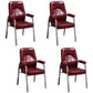Contemporary Style Leather Dining Chairs Solid Back Arm Dining Side Chairs Burgundy 4 Piece Set Clearhalo ' kitchen&dining_furn' 'Dining Chairs' 'Dining Tables & Seating' 'dining_chair' 'furn' 'furn_dining_chair' 'Furniture' 'furniture_dining_chair' 'Kitchen & Dining Furniture' 'kitchen' 3950843