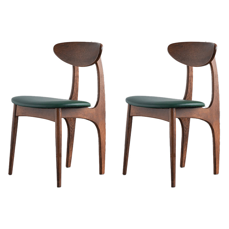 Scandinavian Style Wood Dining Side Chair Open Back Dining Side Chairs for Home Use Green 2 Piece Set Walnut Clearhalo ' kitchen&dining_furn' 'Dining Chairs' 'Dining Tables & Seating' 'dining_chair' 'furn' 'furn_dining_chair' 'Furniture' 'furniture_dining_chair' 'Kitchen & Dining Furniture' 'kitchen' 3950851