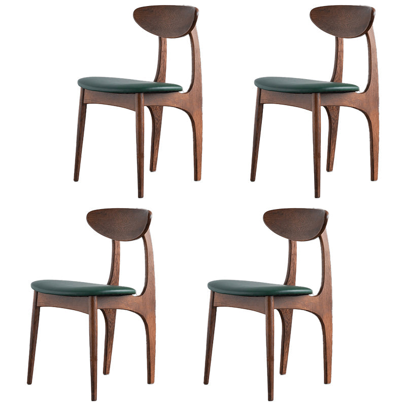 Scandinavian Style Wood Dining Side Chair Open Back Dining Side Chairs for Home Use Green 4 Piece Set Walnut Clearhalo ' kitchen&dining_furn' 'Dining Chairs' 'Dining Tables & Seating' 'dining_chair' 'furn' 'furn_dining_chair' 'Furniture' 'furniture_dining_chair' 'Kitchen & Dining Furniture' 'kitchen' 3950853