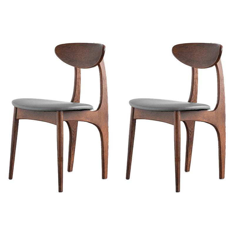 Scandinavian Style Wood Dining Side Chair Open Back Dining Side Chairs for Home Use Grey 2 Piece Set Walnut Clearhalo ' kitchen&dining_furn' 'Dining Chairs' 'Dining Tables & Seating' 'dining_chair' 'furn' 'furn_dining_chair' 'Furniture' 'furniture_dining_chair' 'Kitchen & Dining Furniture' 'kitchen' 3950858