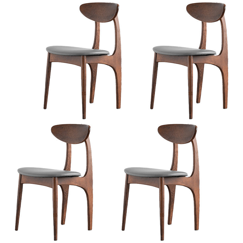 Scandinavian Style Wood Dining Side Chair Open Back Dining Side Chairs for Home Use Grey 4 Piece Set Walnut Clearhalo ' kitchen&dining_furn' 'Dining Chairs' 'Dining Tables & Seating' 'dining_chair' 'furn' 'furn_dining_chair' 'Furniture' 'furniture_dining_chair' 'Kitchen & Dining Furniture' 'kitchen' 3950860