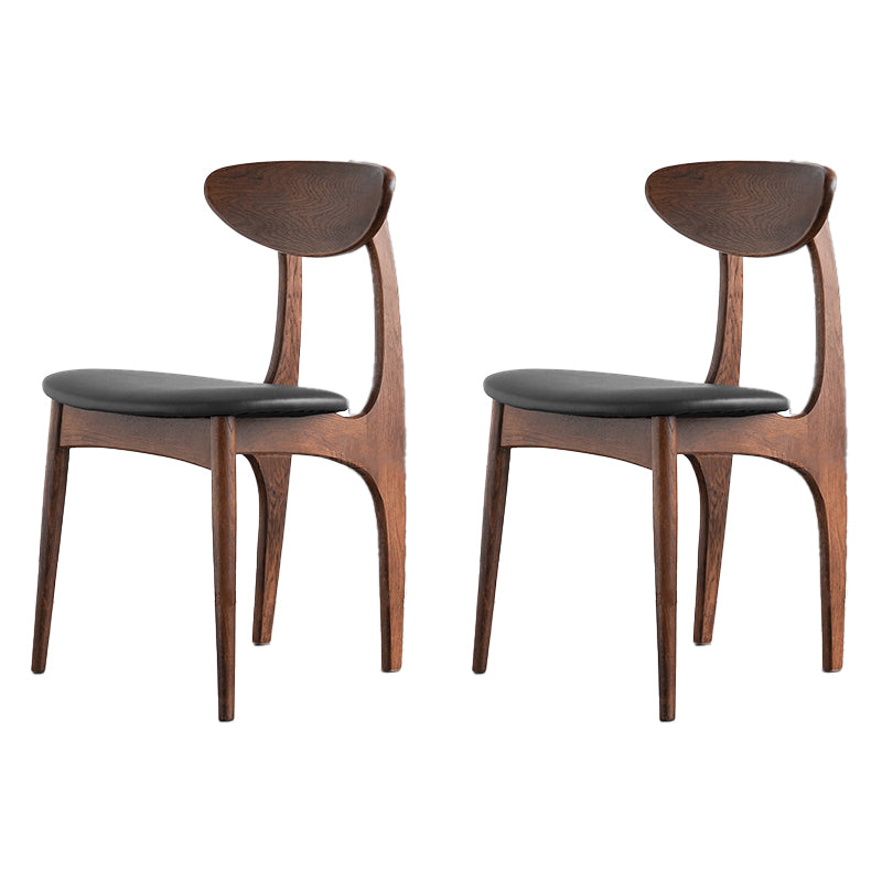 Scandinavian Style Wood Dining Side Chair Open Back Dining Side Chairs for Home Use Black 2 Piece Set Walnut Clearhalo ' kitchen&dining_furn' 'Dining Chairs' 'Dining Tables & Seating' 'dining_chair' 'furn' 'furn_dining_chair' 'Furniture' 'furniture_dining_chair' 'Kitchen & Dining Furniture' 'kitchen' 3950863