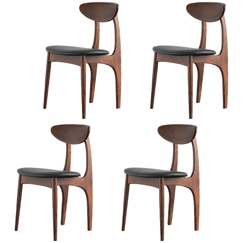 Scandinavian Style Wood Dining Side Chair Open Back Dining Side Chairs for Home Use Black 4 Piece Set Walnut Clearhalo ' kitchen&dining_furn' 'Dining Chairs' 'Dining Tables & Seating' 'dining_chair' 'furn' 'furn_dining_chair' 'Furniture' 'furniture_dining_chair' 'Kitchen & Dining Furniture' 'kitchen' 3950864