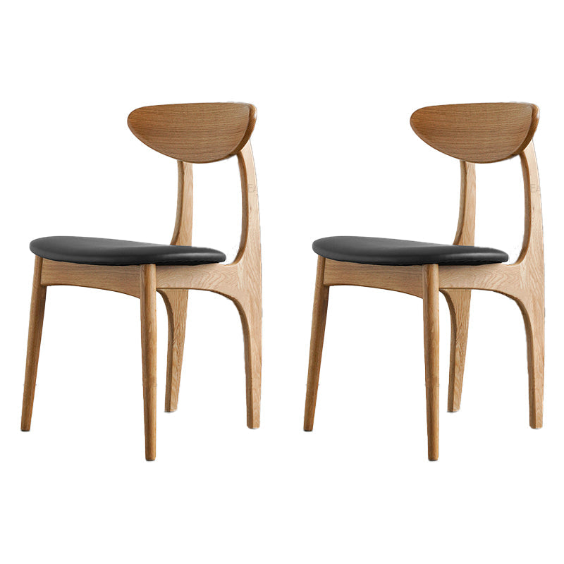 Scandinavian Style Wood Dining Side Chair Open Back Dining Side Chairs for Home Use Black 2 Piece Set Natural Wood Clearhalo ' kitchen&dining_furn' 'Dining Chairs' 'Dining Tables & Seating' 'dining_chair' 'furn' 'furn_dining_chair' 'Furniture' 'furniture_dining_chair' 'Kitchen & Dining Furniture' 'kitchen' 3950866