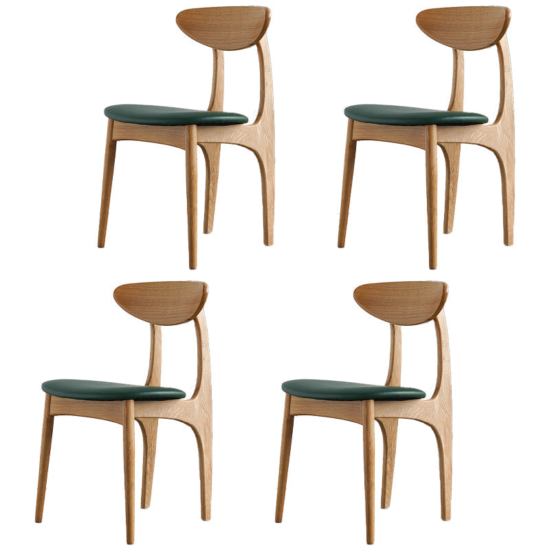 Scandinavian Style Wood Dining Side Chair Open Back Dining Side Chairs for Home Use Green 4 Piece Set Natural Wood Clearhalo ' kitchen&dining_furn' 'Dining Chairs' 'Dining Tables & Seating' 'dining_chair' 'furn' 'furn_dining_chair' 'Furniture' 'furniture_dining_chair' 'Kitchen & Dining Furniture' 'kitchen' 3950870