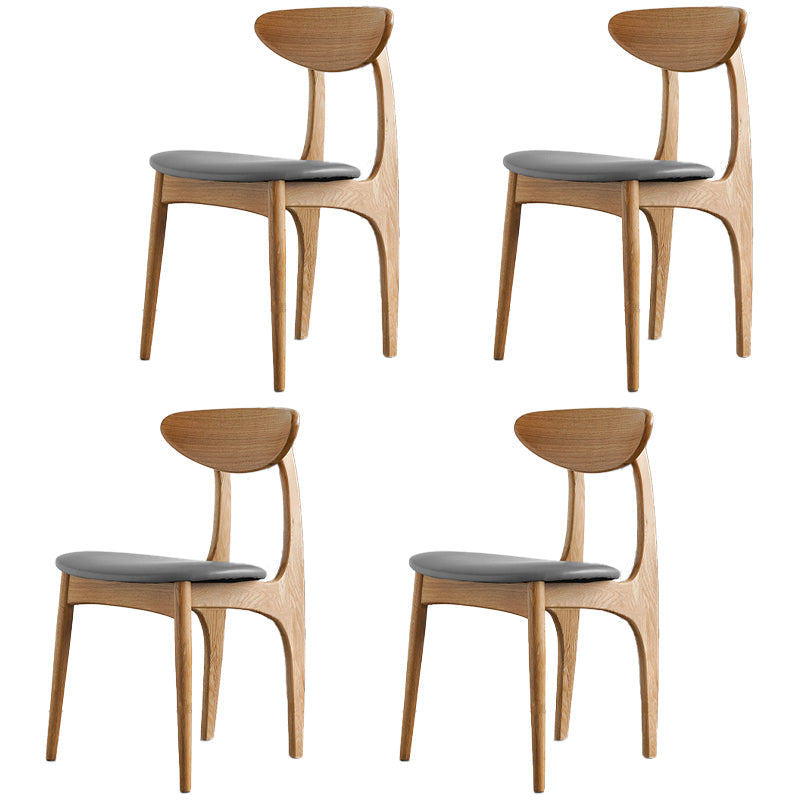 Scandinavian Style Wood Dining Side Chair Open Back Dining Side Chairs for Home Use Grey 4 Piece Set Natural Wood Clearhalo ' kitchen&dining_furn' 'Dining Chairs' 'Dining Tables & Seating' 'dining_chair' 'furn' 'furn_dining_chair' 'Furniture' 'furniture_dining_chair' 'Kitchen & Dining Furniture' 'kitchen' 3950873