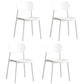 Scandinavian Stackable Armless Dining Chairs Plastic Open Back Side Chair (Set of 4) White Clearhalo ' kitchen&dining_furn' 'Dining Chairs' 'Dining Tables & Seating' 'dining_chair' 'furn' 'furn_dining_chair' 'Furniture' 'furniture_dining_chair' 'Kitchen & Dining Furniture' 'kitchen' 3950879