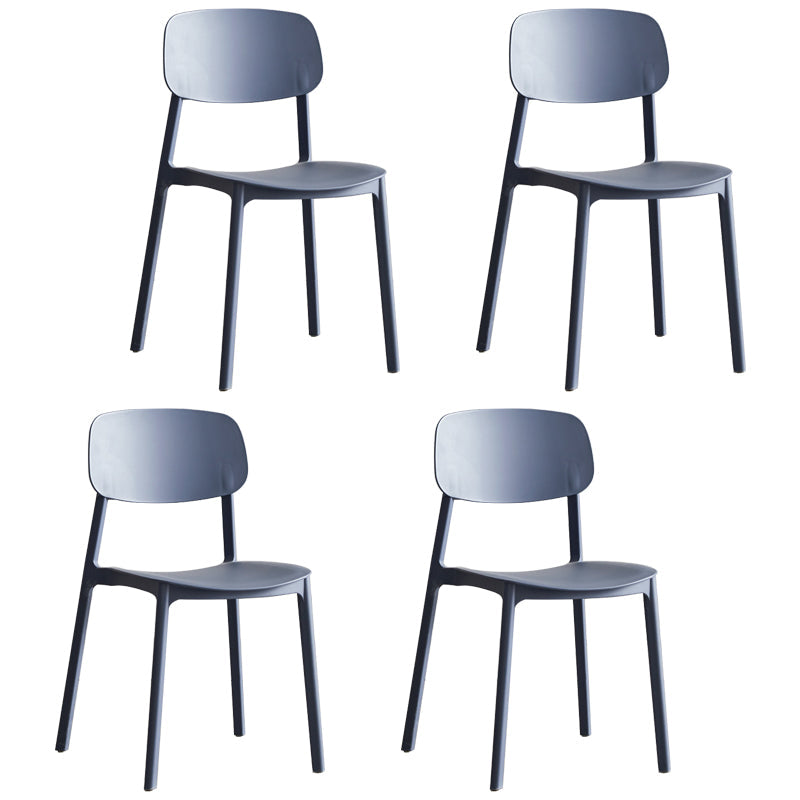 Scandinavian Stackable Armless Dining Chairs Plastic Open Back Side Chair (Set of 4) Gray Blue Clearhalo ' kitchen&dining_furn' 'Dining Chairs' 'Dining Tables & Seating' 'dining_chair' 'furn' 'furn_dining_chair' 'Furniture' 'furniture_dining_chair' 'Kitchen & Dining Furniture' 'kitchen' 3950881