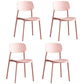 Scandinavian Stackable Armless Dining Chairs Plastic Open Back Side Chair (Set of 4) Pink Clearhalo ' kitchen&dining_furn' 'Dining Chairs' 'Dining Tables & Seating' 'dining_chair' 'furn' 'furn_dining_chair' 'Furniture' 'furniture_dining_chair' 'Kitchen & Dining Furniture' 'kitchen' 3950883