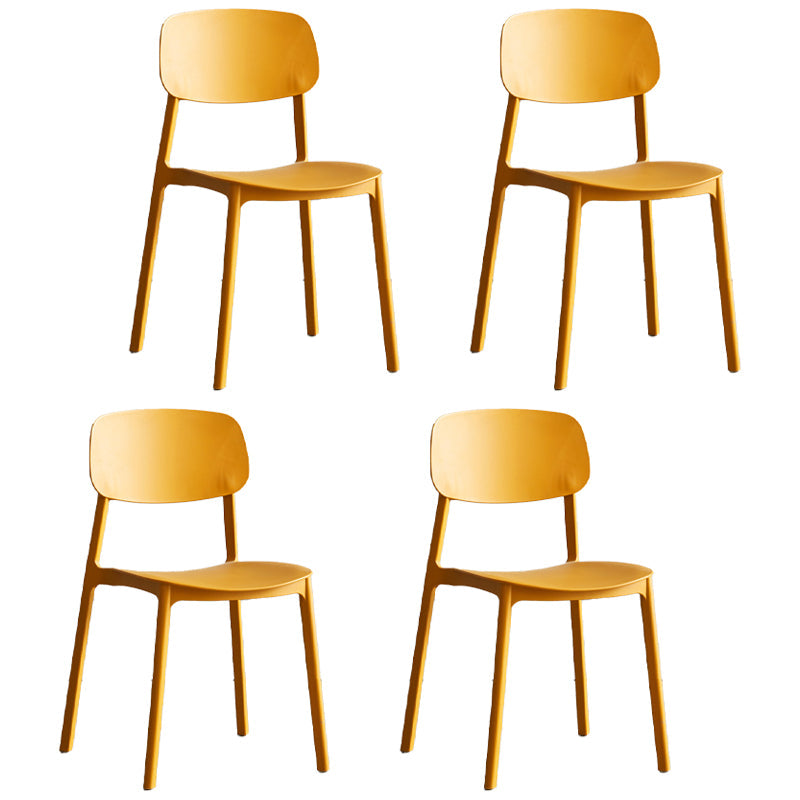 Scandinavian Stackable Armless Dining Chairs Plastic Open Back Side Chair (Set of 4) Ginger Clearhalo ' kitchen&dining_furn' 'Dining Chairs' 'Dining Tables & Seating' 'dining_chair' 'furn' 'furn_dining_chair' 'Furniture' 'furniture_dining_chair' 'Kitchen & Dining Furniture' 'kitchen' 3950885