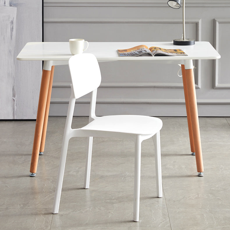 Scandinavian Stackable Armless Dining Chairs Plastic Open Back Side Chair (Set of 4) Clearhalo ' kitchen&dining_furn' 'Dining Chairs' 'Dining Tables & Seating' 'dining_chair' 'furn' 'furn_dining_chair' 'Furniture' 'furniture_dining_chair' 'Kitchen & Dining Furniture' 'kitchen' 3950891