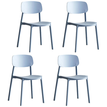 Scandinavian Stackable Armless Dining Chairs Plastic Open Back Side Chair (Set of 4) Airy Blue Clearhalo ' kitchen&dining_furn' 'Dining Chairs' 'Dining Tables & Seating' 'dining_chair' 'furn' 'furn_dining_chair' 'Furniture' 'furniture_dining_chair' 'Kitchen & Dining Furniture' 'kitchen' 3950893