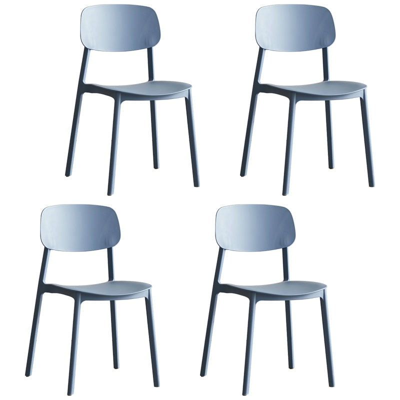 Scandinavian Stackable Armless Dining Chairs Plastic Open Back Side Chair (Set of 4) Lake Blue Clearhalo ' kitchen&dining_furn' 'Dining Chairs' 'Dining Tables & Seating' 'dining_chair' 'furn' 'furn_dining_chair' 'Furniture' 'furniture_dining_chair' 'Kitchen & Dining Furniture' 'kitchen' 3950897