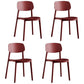 Scandinavian Stackable Armless Dining Chairs Plastic Open Back Side Chair (Set of 4) Burgundy Clearhalo ' kitchen&dining_furn' 'Dining Chairs' 'Dining Tables & Seating' 'dining_chair' 'furn' 'furn_dining_chair' 'Furniture' 'furniture_dining_chair' 'Kitchen & Dining Furniture' 'kitchen' 3950898