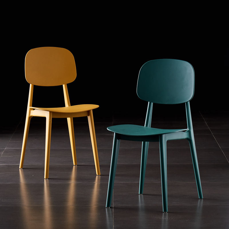 Plastic Scandinavian Armless Dining Chairs Open Back Side Chair (Set of 4) Clearhalo ' kitchen&dining_furn' 'Dining Chairs' 'Dining Tables & Seating' 'dining_chair' 'furn' 'furn_dining_chair' 'Furniture' 'furniture_dining_chair' 'Kitchen & Dining Furniture' 'kitchen' 3950900