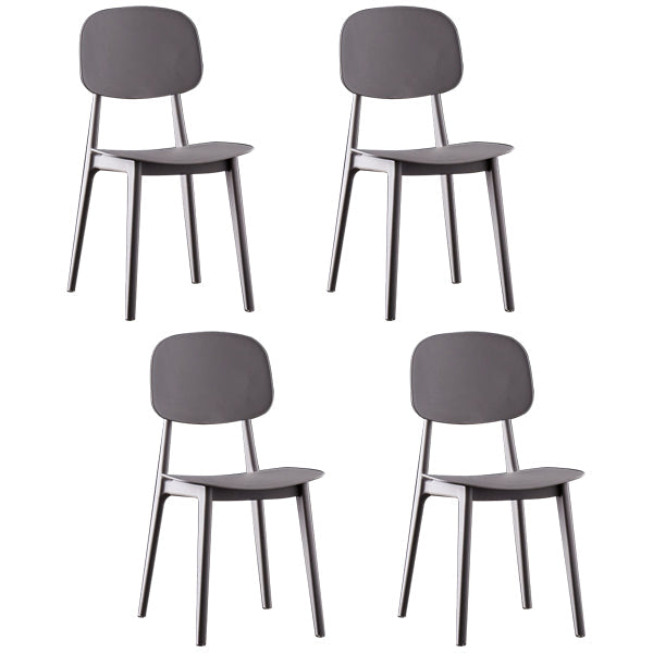 Plastic Scandinavian Armless Dining Chairs Open Back Side Chair (Set of 4) Grey Clearhalo ' kitchen&dining_furn' 'Dining Chairs' 'Dining Tables & Seating' 'dining_chair' 'furn' 'furn_dining_chair' 'Furniture' 'furniture_dining_chair' 'Kitchen & Dining Furniture' 'kitchen' 3950901
