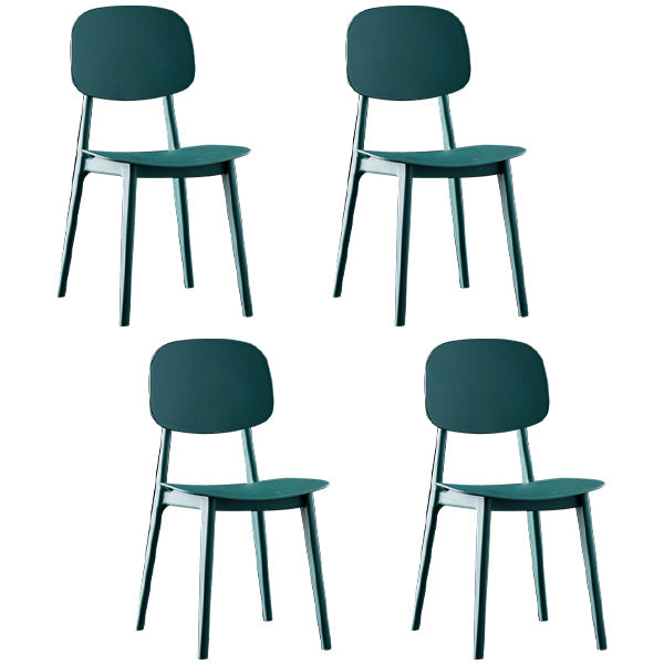 Plastic Scandinavian Armless Dining Chairs Open Back Side Chair (Set of 4) Blackish Green Clearhalo ' kitchen&dining_furn' 'Dining Chairs' 'Dining Tables & Seating' 'dining_chair' 'furn' 'furn_dining_chair' 'Furniture' 'furniture_dining_chair' 'Kitchen & Dining Furniture' 'kitchen' 3950902