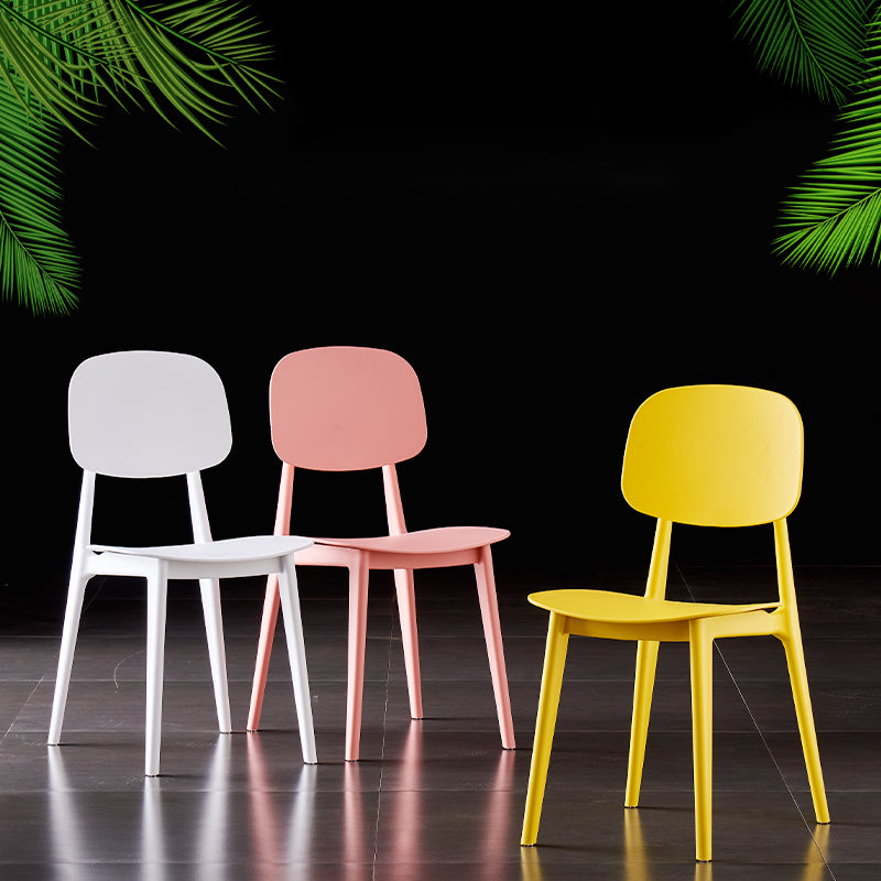 Plastic Scandinavian Armless Dining Chairs Open Back Side Chair (Set of 4) Clearhalo ' kitchen&dining_furn' 'Dining Chairs' 'Dining Tables & Seating' 'dining_chair' 'furn' 'furn_dining_chair' 'Furniture' 'furniture_dining_chair' 'Kitchen & Dining Furniture' 'kitchen' 3950903
