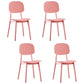Plastic Scandinavian Armless Dining Chairs Open Back Side Chair (Set of 4) Pink Clearhalo ' kitchen&dining_furn' 'Dining Chairs' 'Dining Tables & Seating' 'dining_chair' 'furn' 'furn_dining_chair' 'Furniture' 'furniture_dining_chair' 'Kitchen & Dining Furniture' 'kitchen' 3950904