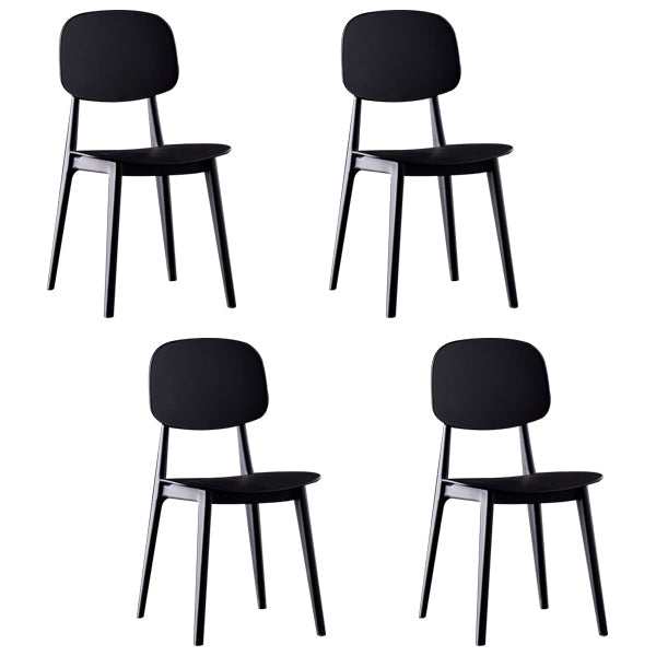 Plastic Scandinavian Armless Dining Chairs Open Back Side Chair (Set of 4) Black Clearhalo ' kitchen&dining_furn' 'Dining Chairs' 'Dining Tables & Seating' 'dining_chair' 'furn' 'furn_dining_chair' 'Furniture' 'furniture_dining_chair' 'Kitchen & Dining Furniture' 'kitchen' 3950906