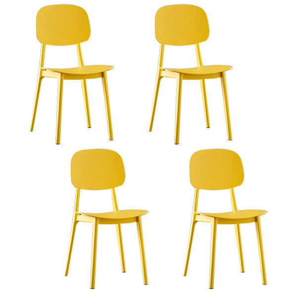 Plastic Scandinavian Armless Dining Chairs Open Back Side Chair (Set of 4) Yellow Clearhalo ' kitchen&dining_furn' 'Dining Chairs' 'Dining Tables & Seating' 'dining_chair' 'furn' 'furn_dining_chair' 'Furniture' 'furniture_dining_chair' 'Kitchen & Dining Furniture' 'kitchen' 3950908