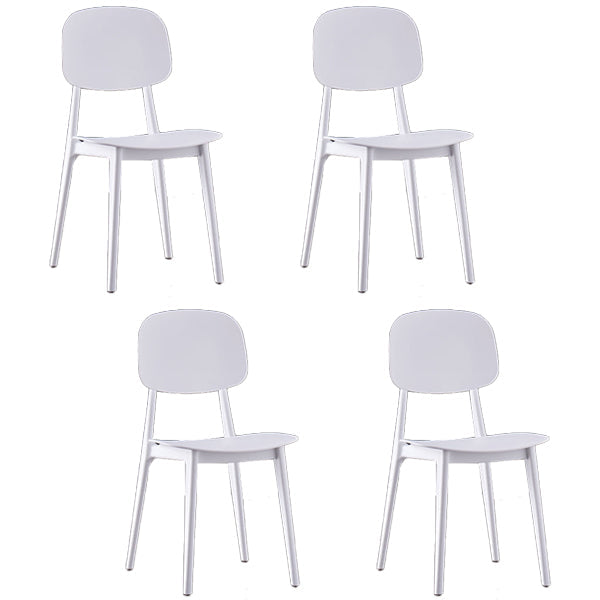 Plastic Scandinavian Armless Dining Chairs Open Back Side Chair (Set of 4) White Clearhalo ' kitchen&dining_furn' 'Dining Chairs' 'Dining Tables & Seating' 'dining_chair' 'furn' 'furn_dining_chair' 'Furniture' 'furniture_dining_chair' 'Kitchen & Dining Furniture' 'kitchen' 3950910
