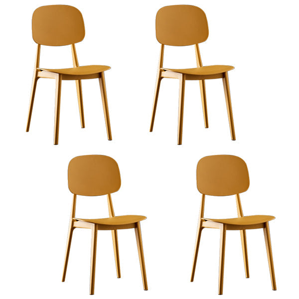 Plastic Scandinavian Armless Dining Chairs Open Back Side Chair (Set of 4) Ginger Clearhalo ' kitchen&dining_furn' 'Dining Chairs' 'Dining Tables & Seating' 'dining_chair' 'furn' 'furn_dining_chair' 'Furniture' 'furniture_dining_chair' 'Kitchen & Dining Furniture' 'kitchen' 3950912