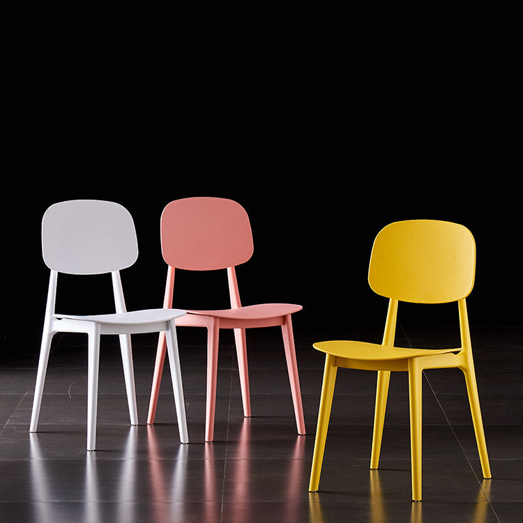 Plastic Scandinavian Armless Dining Chairs Open Back Side Chair (Set of 4) Clearhalo ' kitchen&dining_furn' 'Dining Chairs' 'Dining Tables & Seating' 'dining_chair' 'furn' 'furn_dining_chair' 'Furniture' 'furniture_dining_chair' 'Kitchen & Dining Furniture' 'kitchen' 3950915