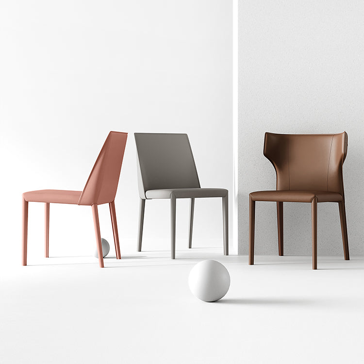 Scandinavian Style Leather Dining Chairs Armless Dining Chairs for Home Use (Set of 2) Clearhalo ' kitchen&dining_furn' 'Dining Chairs' 'Dining Tables & Seating' 'dining_chair' 'furn' 'furn_dining_chair' 'Furniture' 'furniture_dining_chair' 'Kitchen & Dining Furniture' 'kitchen' 3950920