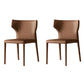 Scandinavian Style Leather Dining Chairs Armless Dining Chairs for Home Use (Set of 2) Coffee Wingback Clearhalo ' kitchen&dining_furn' 'Dining Chairs' 'Dining Tables & Seating' 'dining_chair' 'furn' 'furn_dining_chair' 'Furniture' 'furniture_dining_chair' 'Kitchen & Dining Furniture' 'kitchen' 3950931
