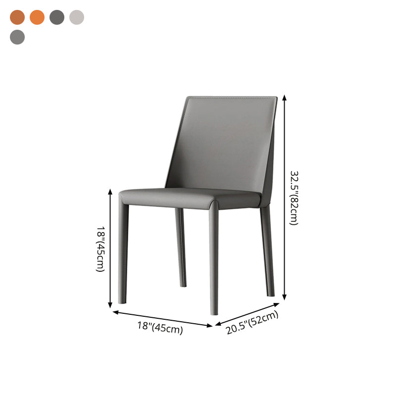 Scandinavian Style Leather Dining Chairs Armless Dining Chairs for Home Use (Set of 2) Clearhalo ' kitchen&dining_furn' 'Dining Chairs' 'Dining Tables & Seating' 'dining_chair' 'furn' 'furn_dining_chair' 'Furniture' 'furniture_dining_chair' 'Kitchen & Dining Furniture' 'kitchen' 3950935