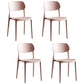 Scandinavian Plastic Armless Dining Chairs Stackable Open Back Side Chair (Set of 4) Pink Clearhalo ' kitchen&dining_furn' 'Dining Chairs' 'Dining Tables & Seating' 'dining_chair' 'furn' 'furn_dining_chair' 'Furniture' 'furniture_dining_chair' 'Kitchen & Dining Furniture' 'kitchen' 3950938