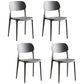 Scandinavian Plastic Armless Dining Chairs Stackable Open Back Side Chair (Set of 4) Grey Clearhalo ' kitchen&dining_furn' 'Dining Chairs' 'Dining Tables & Seating' 'dining_chair' 'furn' 'furn_dining_chair' 'Furniture' 'furniture_dining_chair' 'Kitchen & Dining Furniture' 'kitchen' 3950939