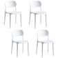 Scandinavian Plastic Armless Dining Chairs Stackable Open Back Side Chair (Set of 4) White Clearhalo ' kitchen&dining_furn' 'Dining Chairs' 'Dining Tables & Seating' 'dining_chair' 'furn' 'furn_dining_chair' 'Furniture' 'furniture_dining_chair' 'Kitchen & Dining Furniture' 'kitchen' 3950943