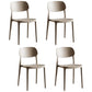 Scandinavian Plastic Armless Dining Chairs Stackable Open Back Side Chair (Set of 4) Camel Clearhalo ' kitchen&dining_furn' 'Dining Chairs' 'Dining Tables & Seating' 'dining_chair' 'furn' 'furn_dining_chair' 'Furniture' 'furniture_dining_chair' 'Kitchen & Dining Furniture' 'kitchen' 3950945