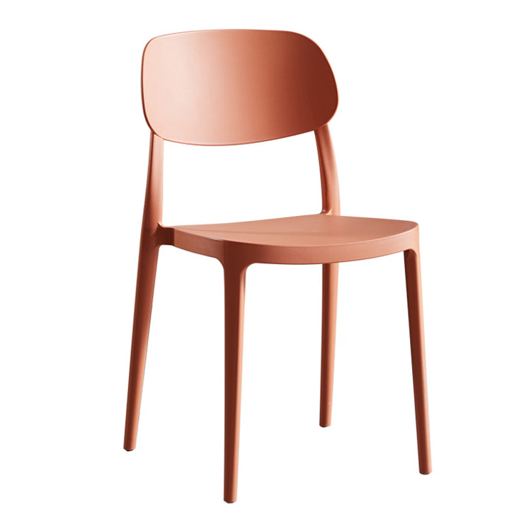 Scandinavian Plastic Armless Dining Chairs Stackable Open Back Side Chair (Set of 4) Clearhalo ' kitchen&dining_furn' 'Dining Chairs' 'Dining Tables & Seating' 'dining_chair' 'furn' 'furn_dining_chair' 'Furniture' 'furniture_dining_chair' 'Kitchen & Dining Furniture' 'kitchen' 3950946