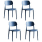 Scandinavian Plastic Armless Dining Chairs Stackable Open Back Side Chair (Set of 4) Blue Clearhalo ' kitchen&dining_furn' 'Dining Chairs' 'Dining Tables & Seating' 'dining_chair' 'furn' 'furn_dining_chair' 'Furniture' 'furniture_dining_chair' 'Kitchen & Dining Furniture' 'kitchen' 3950951