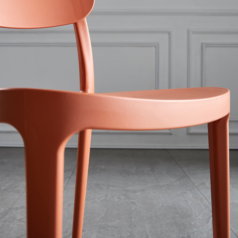 Scandinavian Plastic Armless Dining Chairs Stackable Open Back Side Chair (Set of 4) Clearhalo ' kitchen&dining_furn' 'Dining Chairs' 'Dining Tables & Seating' 'dining_chair' 'furn' 'furn_dining_chair' 'Furniture' 'furniture_dining_chair' 'Kitchen & Dining Furniture' 'kitchen' 3950952