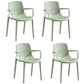 Scandinavian Dining Arm Chairs Plastic Solid Back Armchairs (Set of 4) Avocado Green Clearhalo ' kitchen&dining_furn' 'Dining Chairs' 'Dining Tables & Seating' 'dining_chair' 'furn' 'furn_dining_chair' 'Furniture' 'furniture_dining_chair' 'Kitchen & Dining Furniture' 'kitchen' 3950956