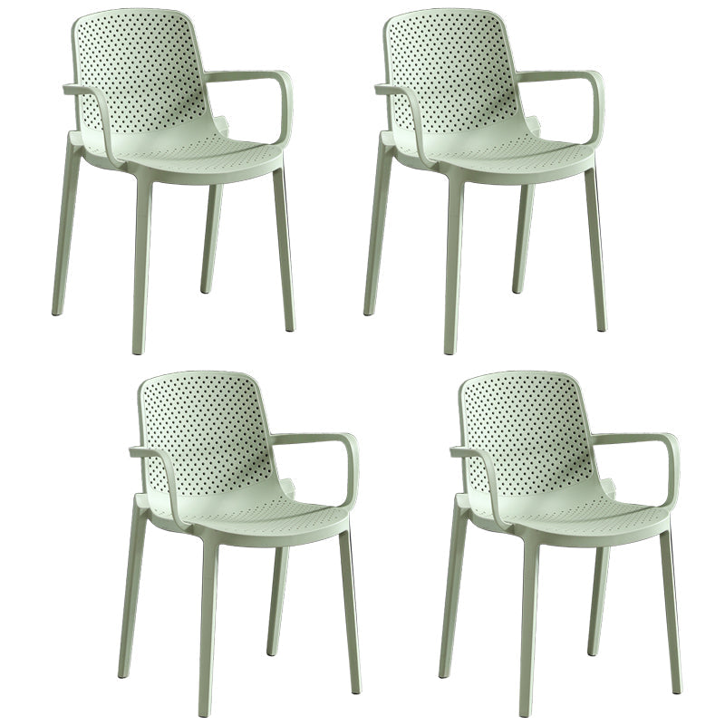 Scandinavian Dining Arm Chairs Plastic Solid Back Armchairs (Set of 4) Avocado Green Clearhalo ' kitchen&dining_furn' 'Dining Chairs' 'Dining Tables & Seating' 'dining_chair' 'furn' 'furn_dining_chair' 'Furniture' 'furniture_dining_chair' 'Kitchen & Dining Furniture' 'kitchen' 3950956