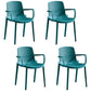Scandinavian Dining Arm Chairs Plastic Solid Back Armchairs (Set of 4) Peacock Blue Clearhalo ' kitchen&dining_furn' 'Dining Chairs' 'Dining Tables & Seating' 'dining_chair' 'furn' 'furn_dining_chair' 'Furniture' 'furniture_dining_chair' 'Kitchen & Dining Furniture' 'kitchen' 3950959